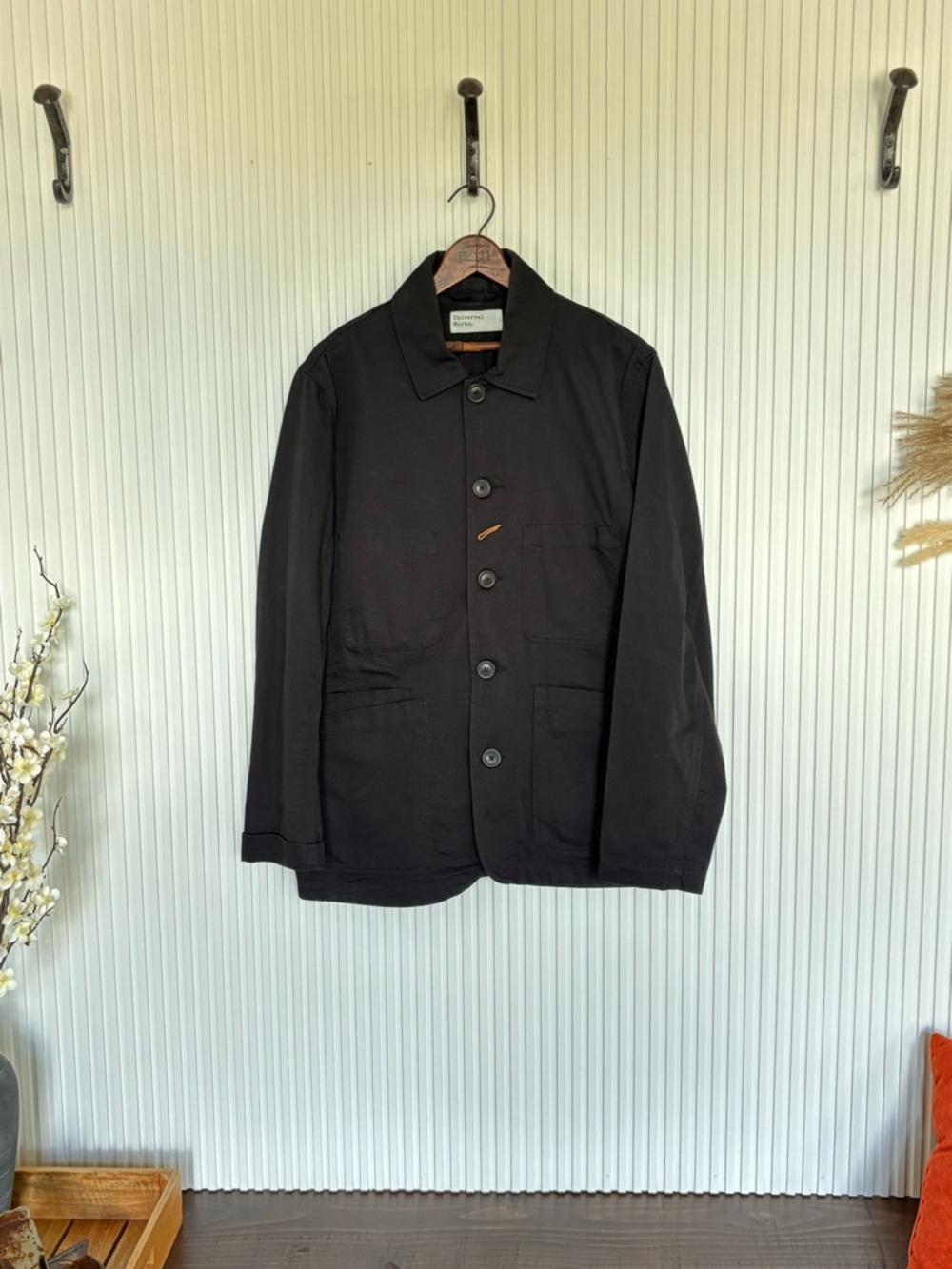 Men's Black Military Field Jacket by Universal Works